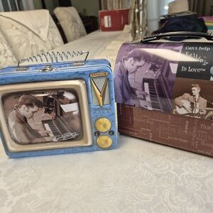 Retro Elvis's TV Lunch Box - Blue.Also Brown Lunch Box
